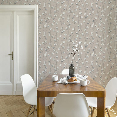 cotton flower natural wallpaper