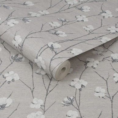 cotton flower natural wallpaper