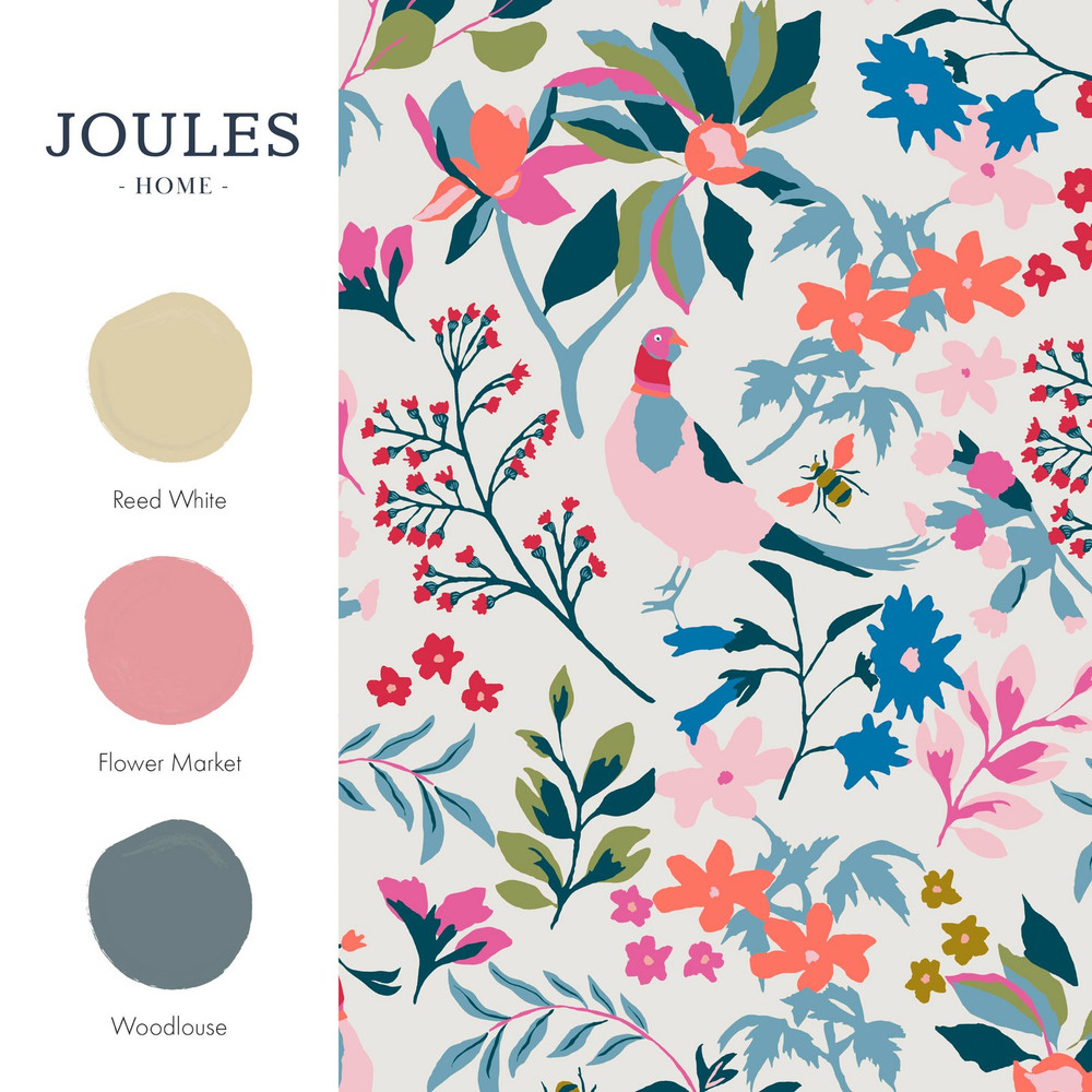 Joules Fields Edge Floral Antique Creme Wallpaper