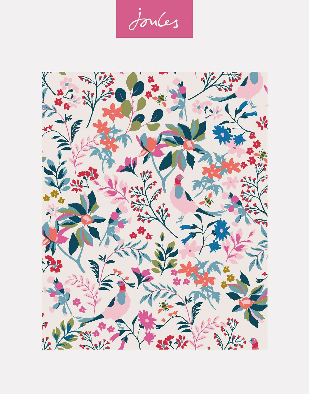 Joules Fields Edge Floral Antique Creme Wallpaper