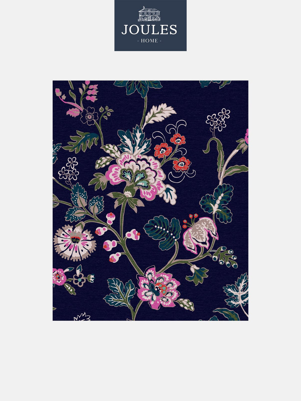 Joules Vine Cottage Floral Royal Navy Wallpaper