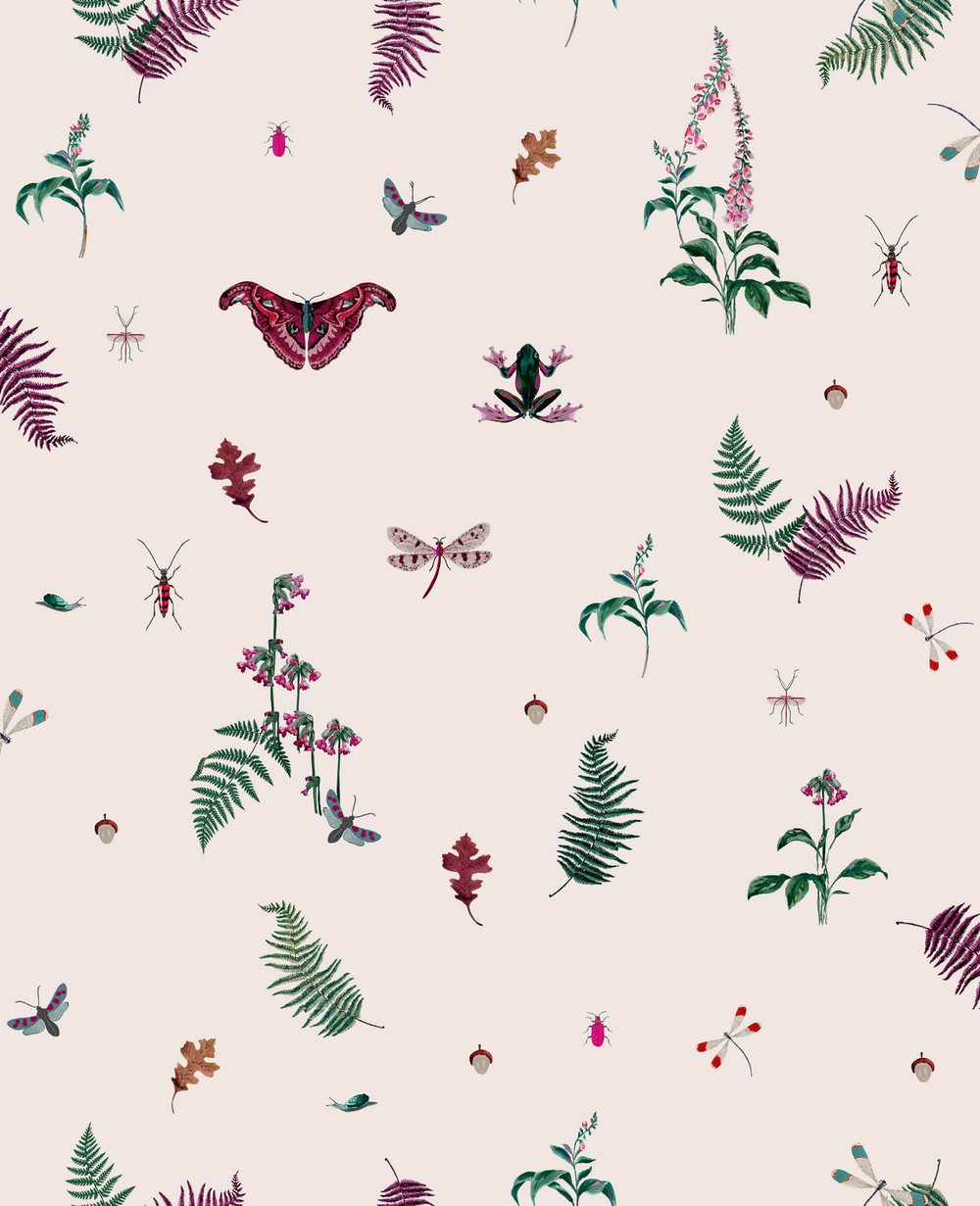 Joules Midnight Beasts Blush Creme Wallpaper