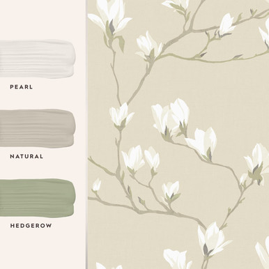 Laura Ashley Magnolia Grove Natural Wallpaper