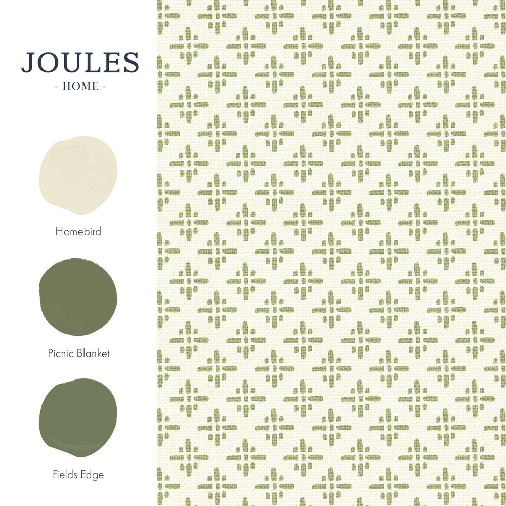 Joules Beckett Star Olive Green Wallpaper