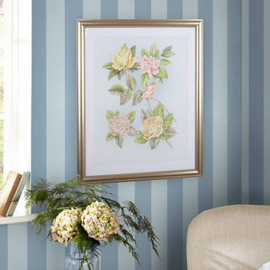 laura ashley lille matt stripe blue sky wallpaper
