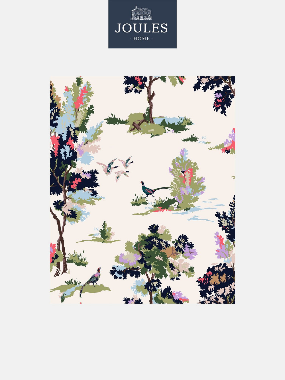 Joules Woodland Scene Dawn Grey Wallpaper