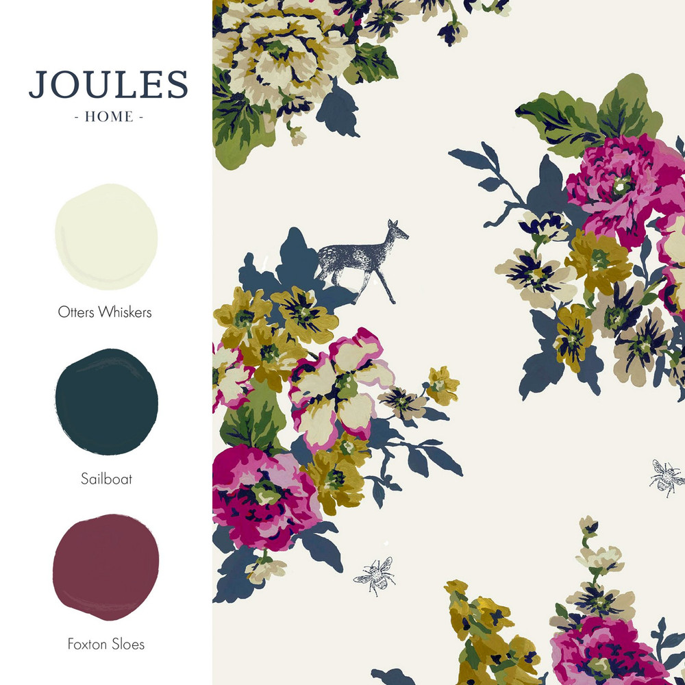 Joules Floral Creme Wallpaper