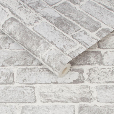 fresco white brick wallpaper