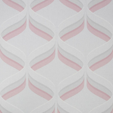 fresco retro ogee pink geometric wallpaper