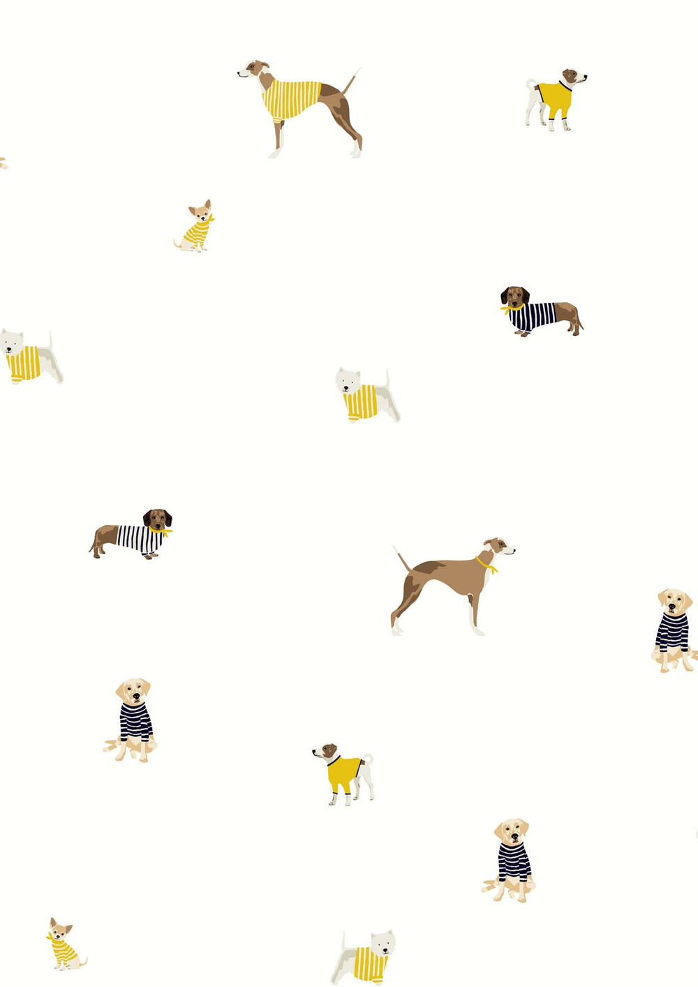 Joules Harbour Dogs Creme Wallpaper