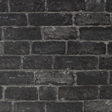 house brick charcoal wallpaper