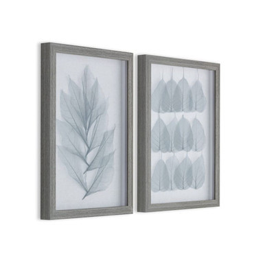 delicate leaves duo framed art