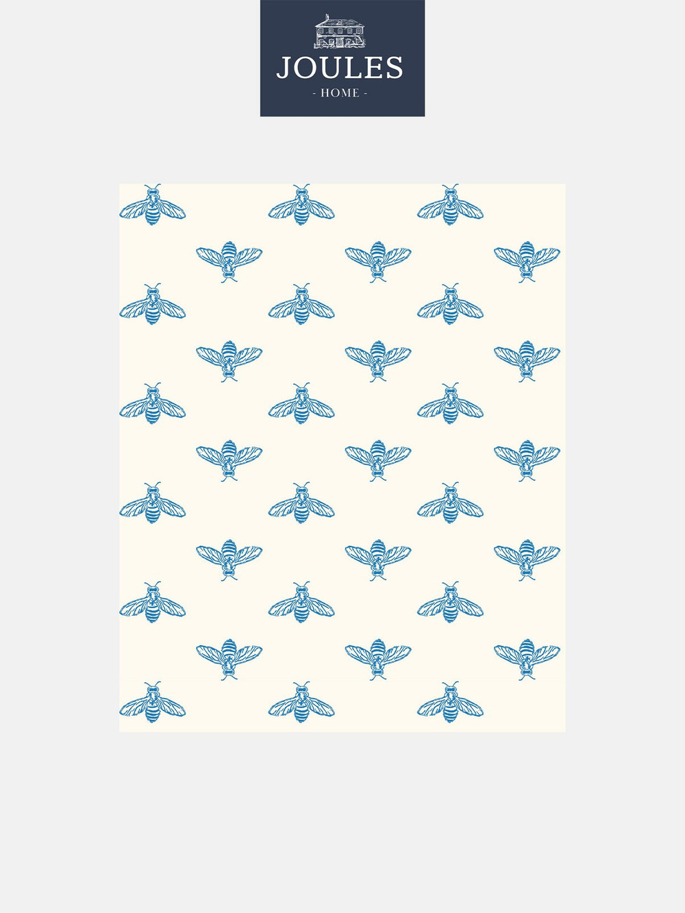 Joules Block Print Bee Blue Haze Wallpaper