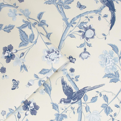 laura ashley summer palace royal blue wallpaper