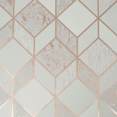 vittorio grey & rose gold geometric wallpaper