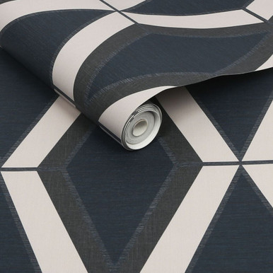next optical triangle navy wallpaper