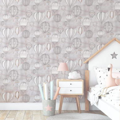 balloon fiesta grey rose gold wallpaper
