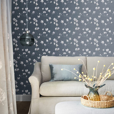 laura ashley magnolia grove dusky seaspray wallpaper