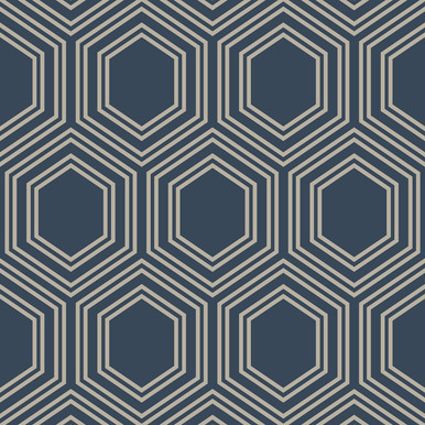 Next Honeycomb Geo Navy Wallpaper