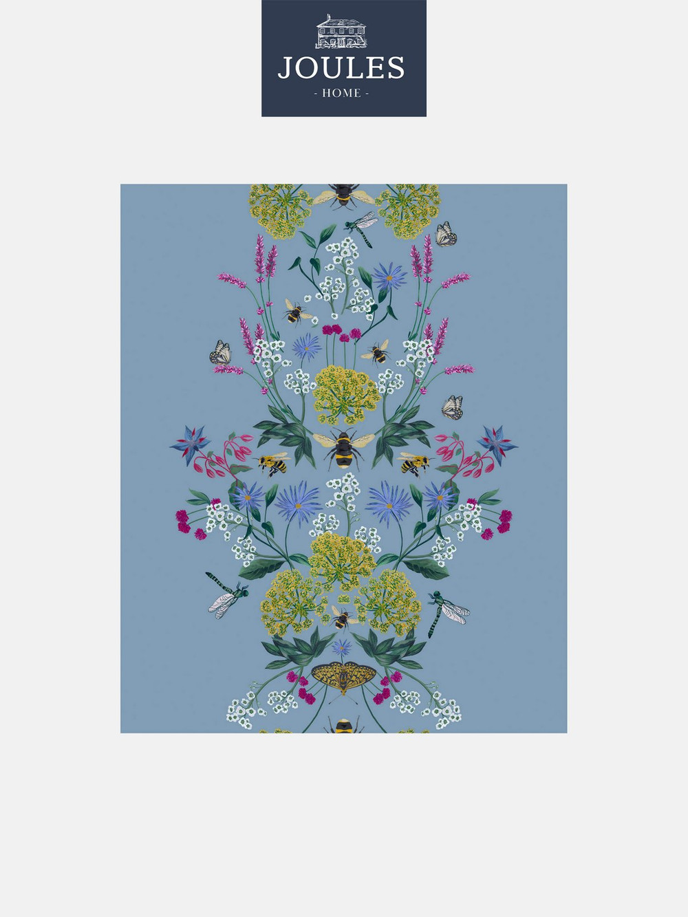 Joules Perfect Pollinators Haze Blue Wallpaper