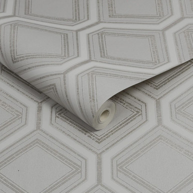 saville row geo grey pale gold wallpaper