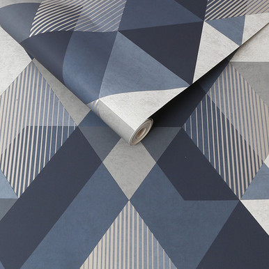 decadence diamond navy wallpaper