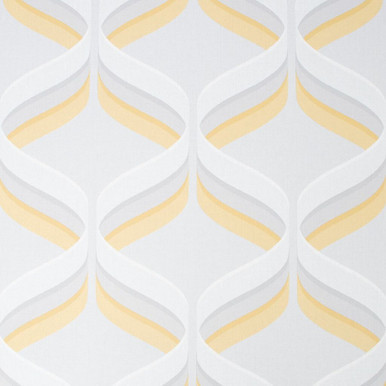 retro ogee ochre geometric wallpaper