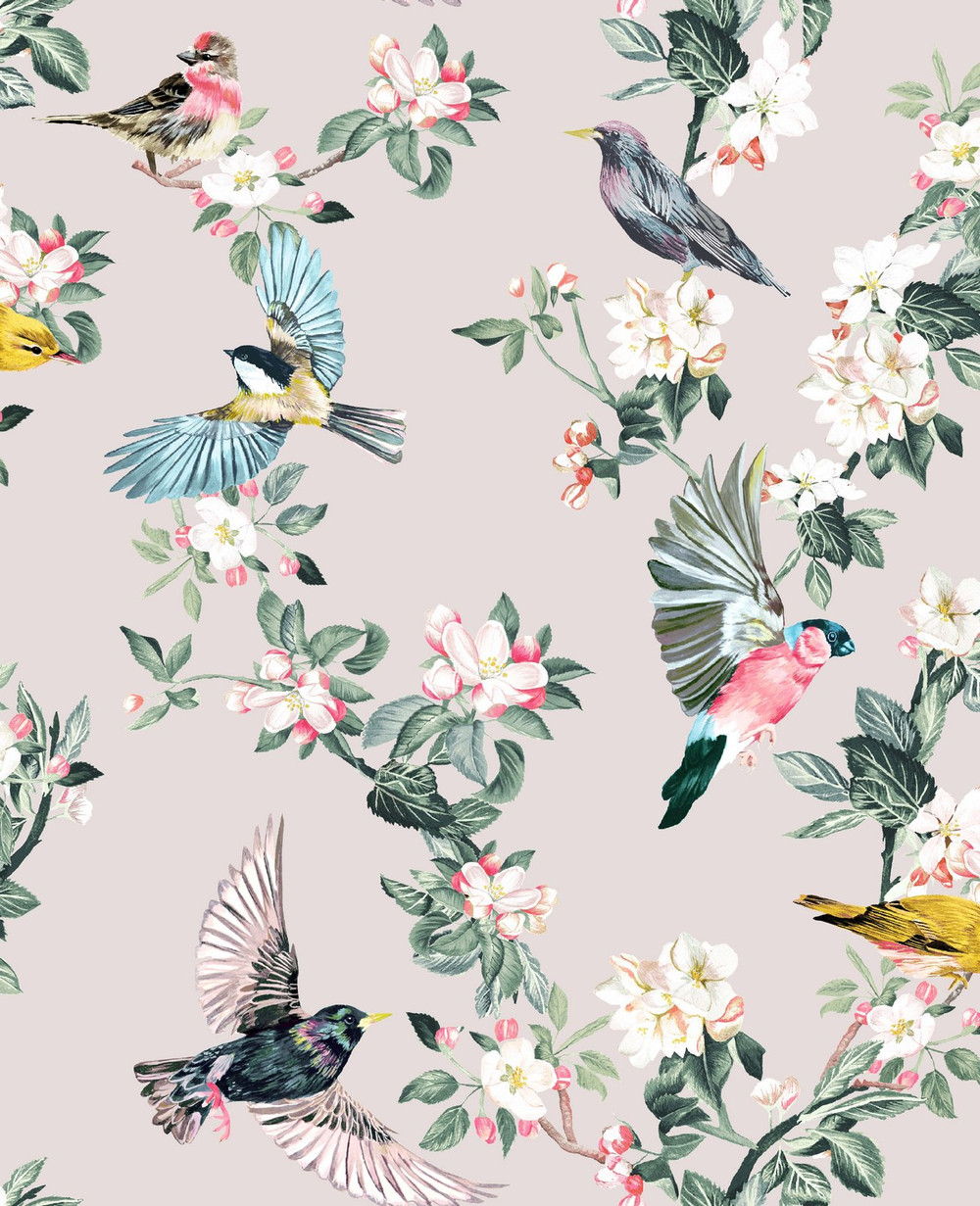 Joules Handford Garden Birds Antique Creme Wallpaper