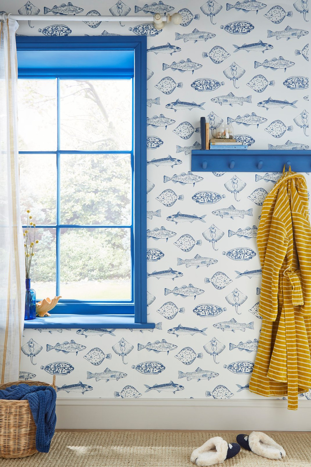 Joules Name The Plaice Coast Blue Wallpaper