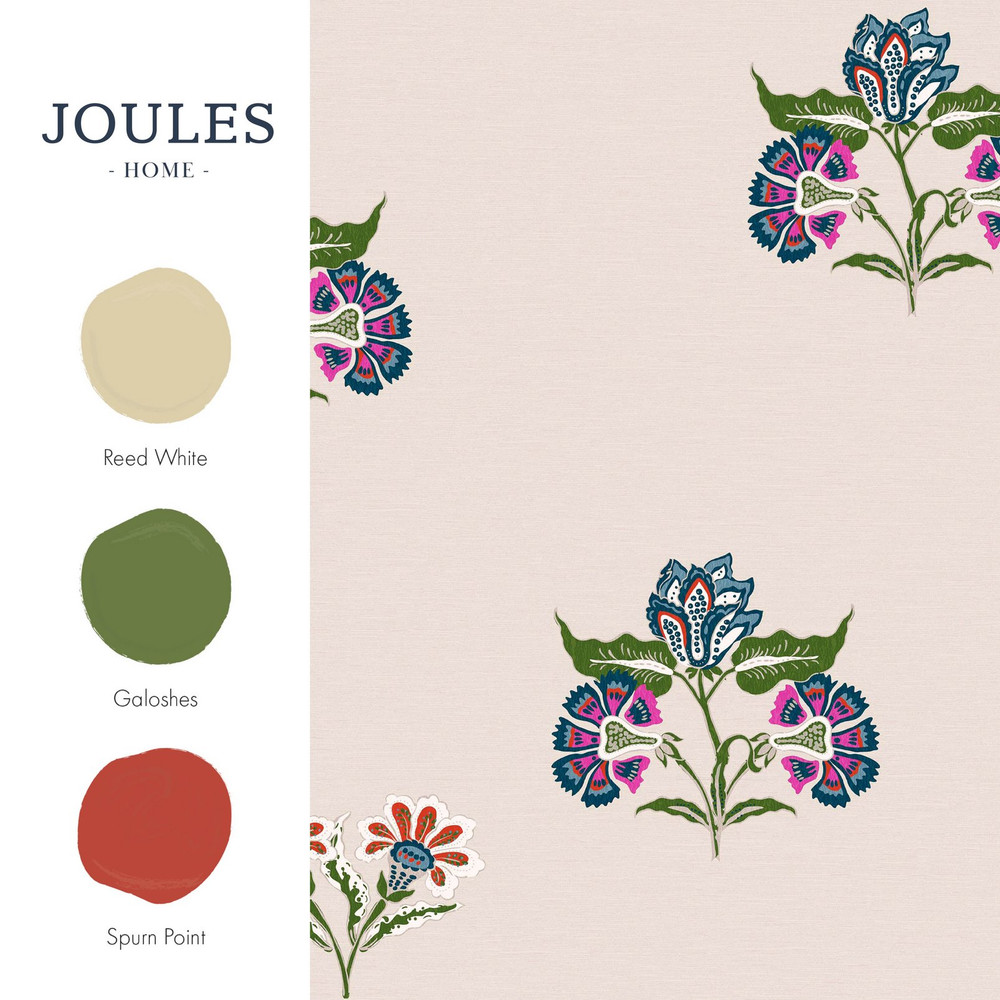 Joules Indienne Block Print Dawn Grey Wallpaper