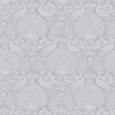 laura ashley peacock damask pale slate wallpaper