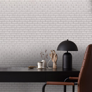 Mica Brick White Wallpaper
