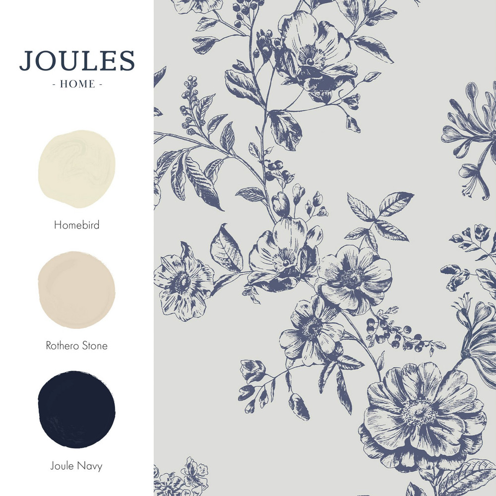Joules Honey Floral Creme Wallpaper