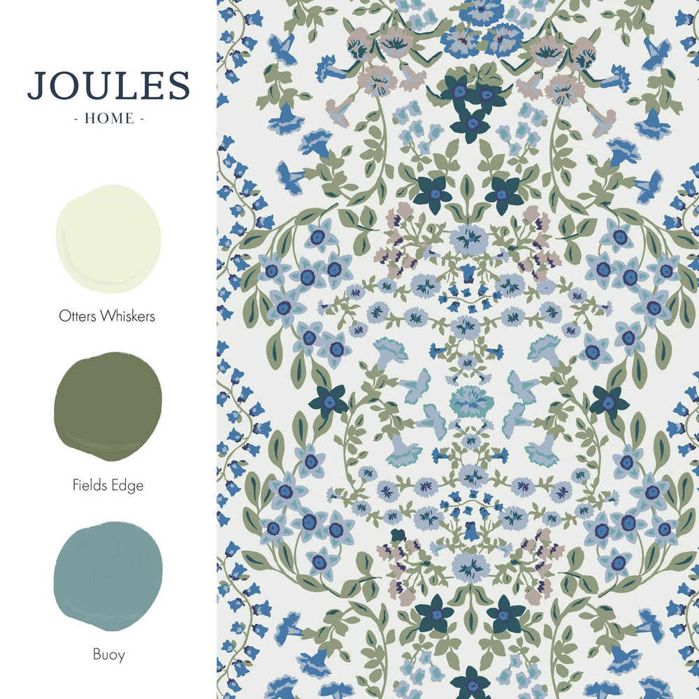 Joules Symmetrical Trellis Ditsy Creme Wallpaper