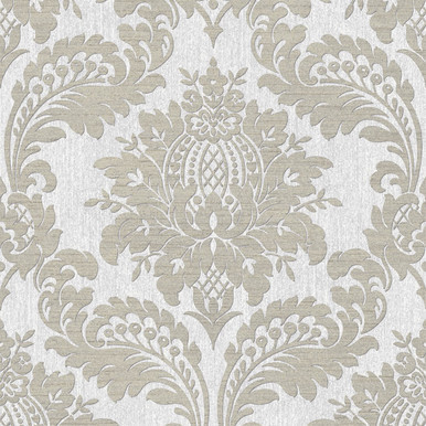 Archive Damask Grey Wallpaper