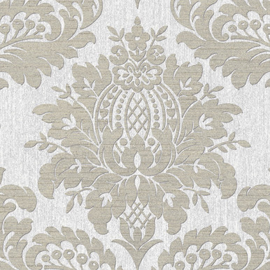 Archive Damask Grey Wallpaper
