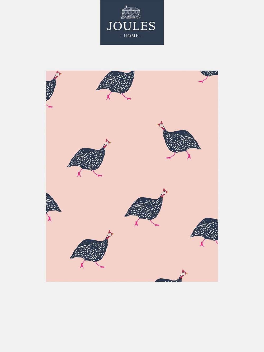 Joules Guinea Fowl Blush Pink Wallpaper
