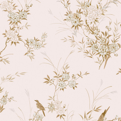 Bird Chinoiserie Pink and Gold Wallpaper - 125122_TILE_BIRD CHINOISERIE PINK GOLD_01.jpg