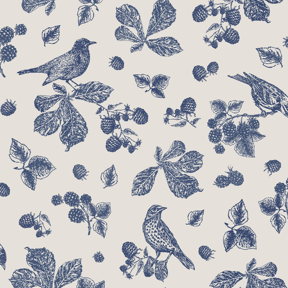 Joules Blackberry Bird Creme Wallpaper
