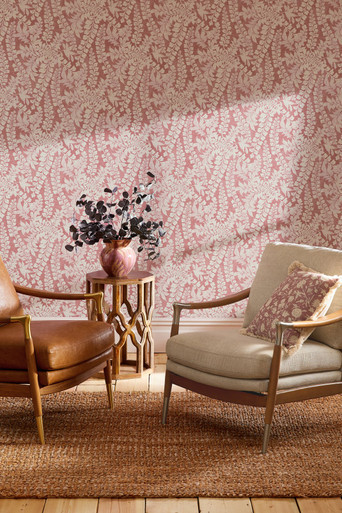 Next Roaming Leaf Raspberry Wallpaper - 122879_ROOMSET_ROAMING LEAF RASPBERRY_01.jpg