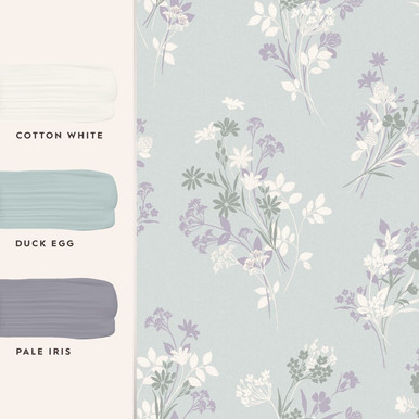 Laura Ashley Igerna Pale Duck Egg Blue Wallpaper