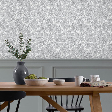 Laura Ashley Louise Slate Grey Wallpaper