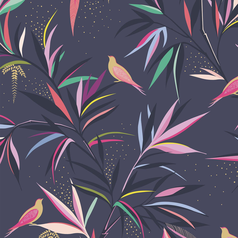 Bamboo Smokey Blue Roller Blind by Sara Miller