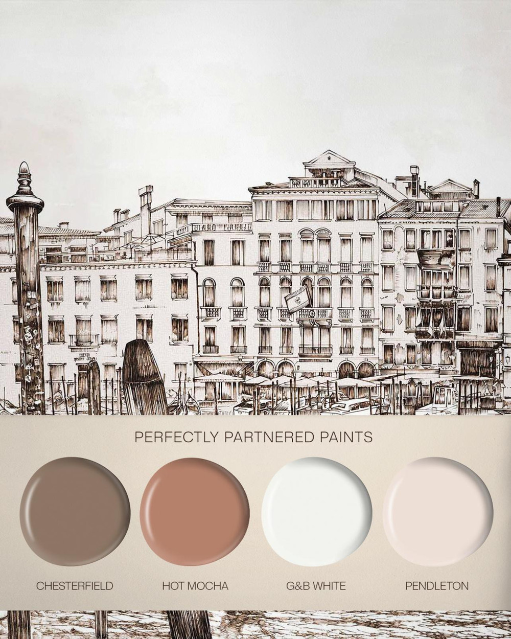 Old Venezia Sepia Panoramic Bespoke Mural