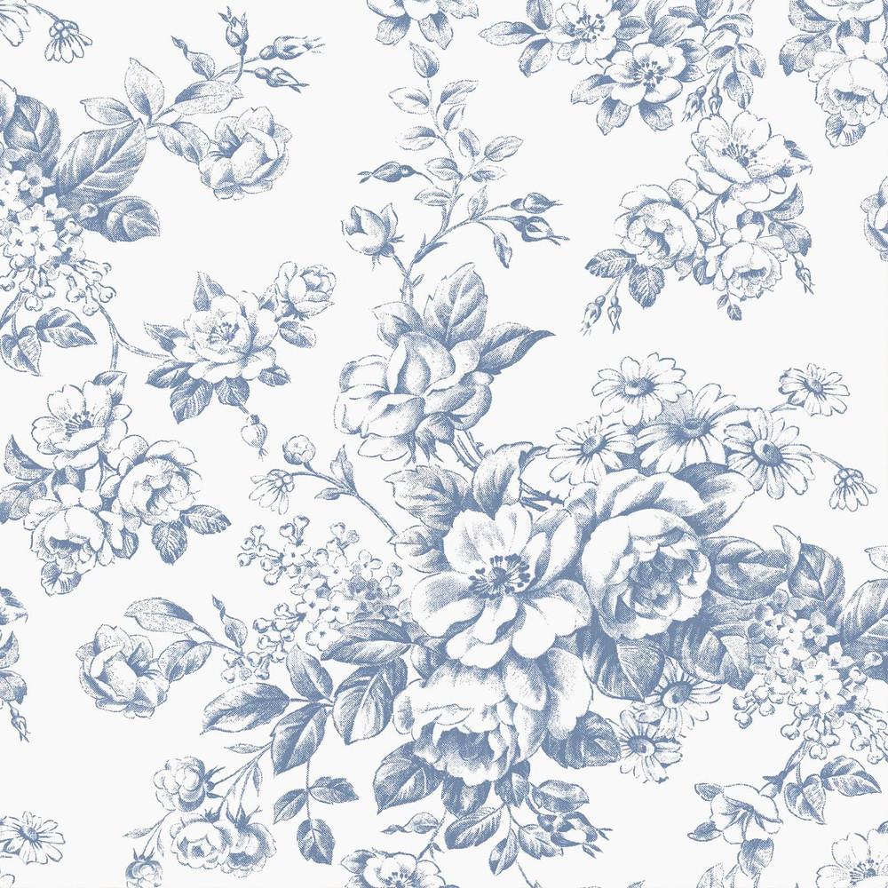 Laura Ashley Toile Delight Cornflower Blue Wallpaper