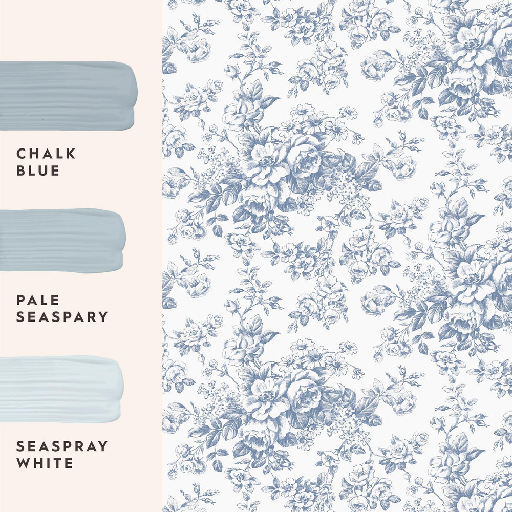 Laura Ashley Toile Delight Cornflower Blue Wallpaper