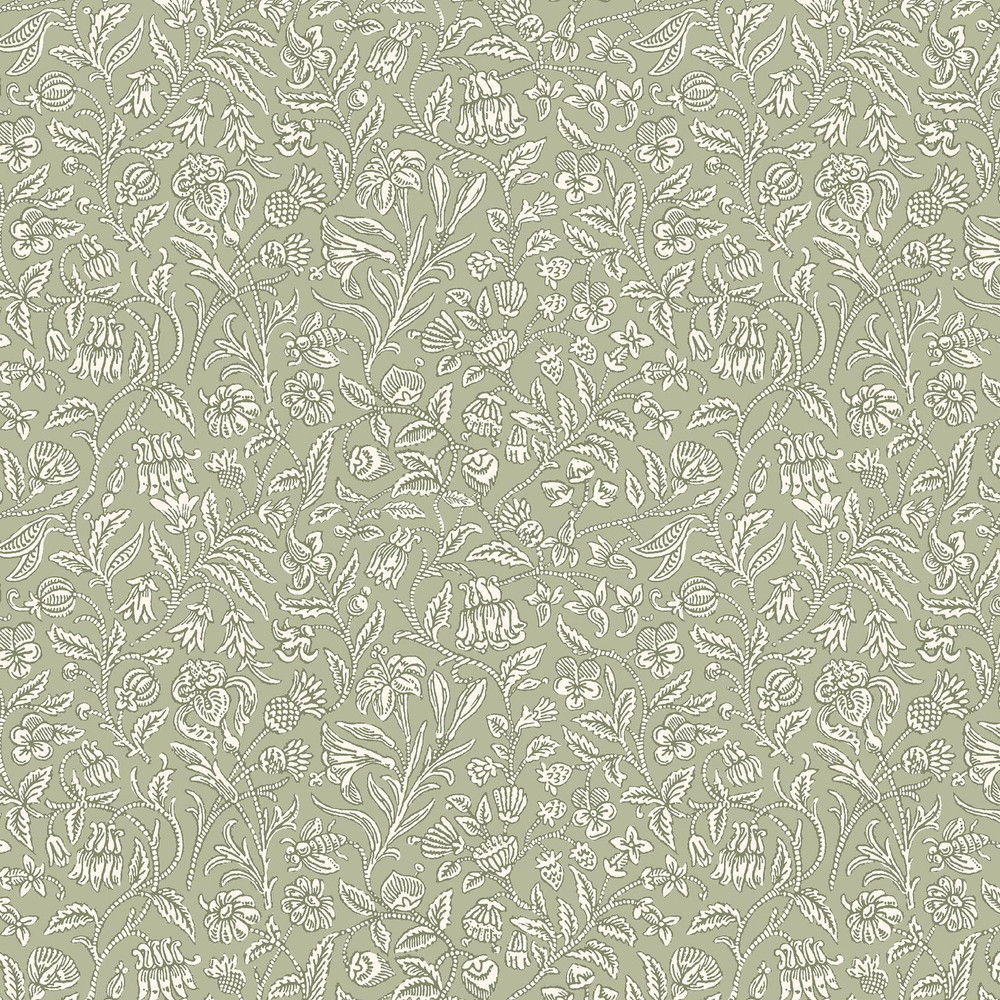 Laura Ashley Elmdon Sage Green Wallpaper